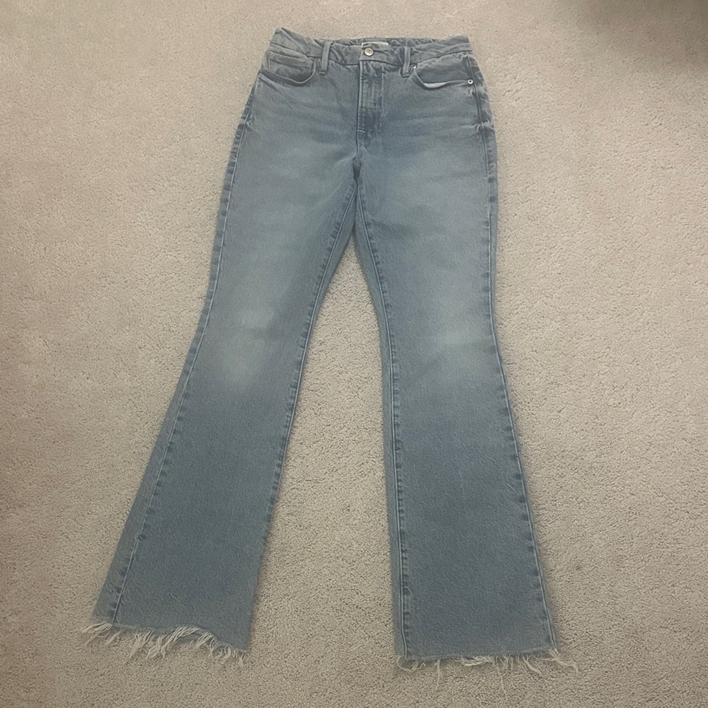 Good American Light Blue Flare Jeans